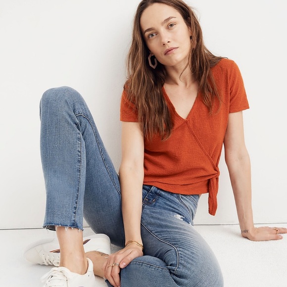 Madewell wrap top- size s- 🧡🥫🧡 - Picture 2 of 5